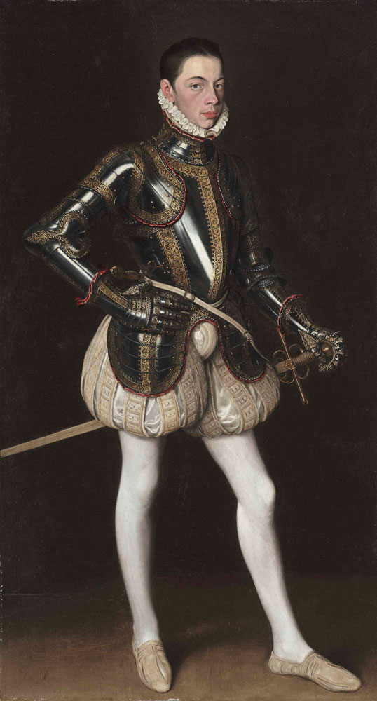 Antonis Mor and Alsonso Sánchez Coello - Alessandro Farnese in Armor
