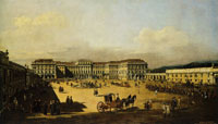 Bernardo Bellotto Schönbrunn Palace with the Arrival of the Courier from the Battle of Kunersdorf
