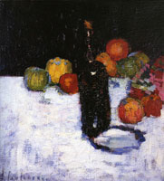 Alexej von Jawlensky Still-life with bottle and apples