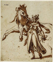 Bartholomeus Spranger A Fury Leading a Bridled Horse