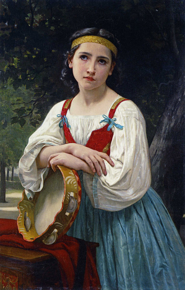 William-Adolphe Bouguereau - Gypsy Girl with a Tambourine