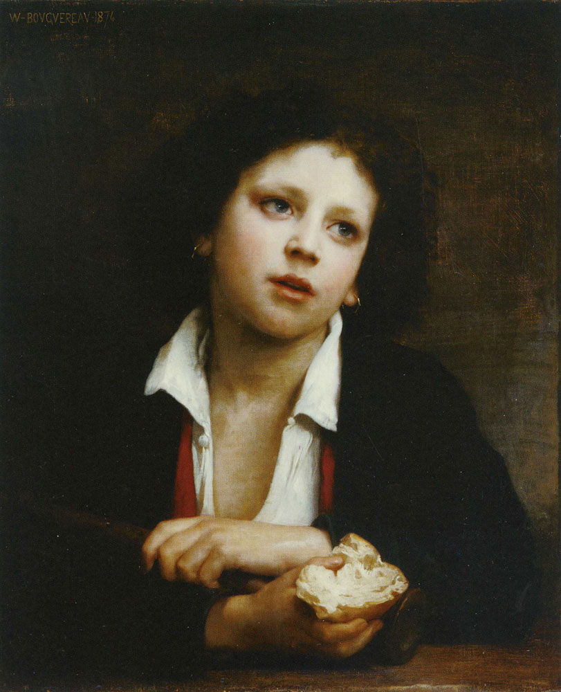 William-Adolphe Bouguereau - Italian Child holding a Crust of Bread