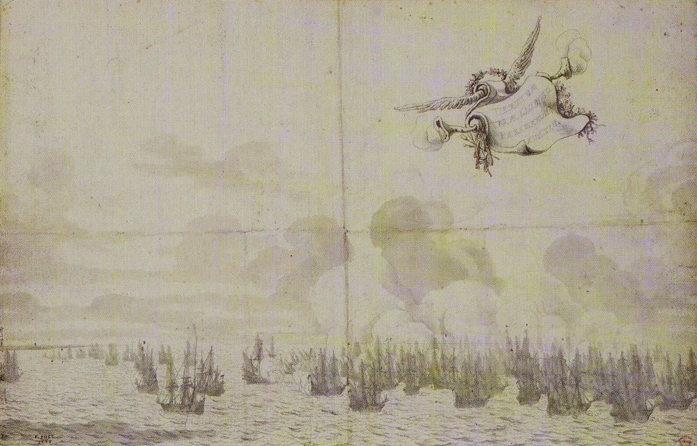 Frans Post - Third sea battle at the entrance of river Paraiba