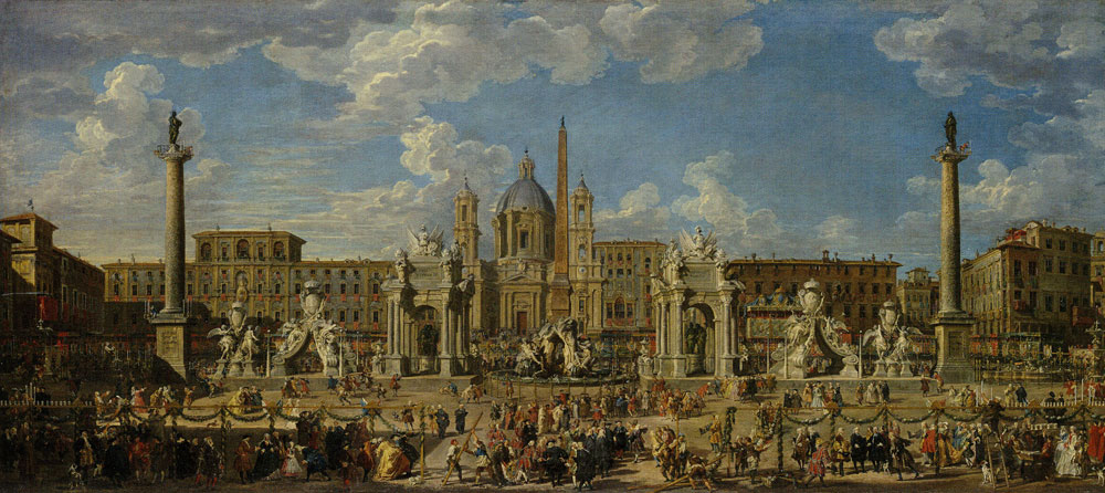 Giovanni Paolo Panini - The Preparations to Celebrate the Birth of the Dauphin of France in Piazza Navona