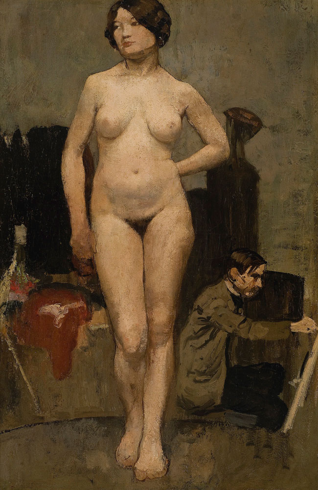 Henri Evenepoel - Female nude, studio study