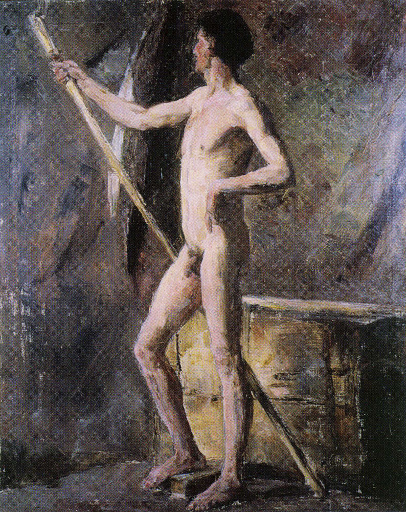 James Ensor - Figure Study: Standing Man Holding a Staff