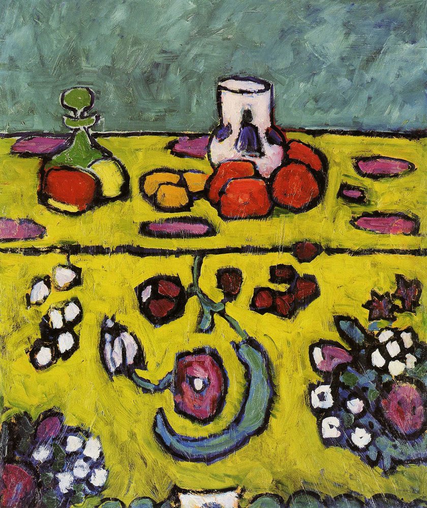 Alexej von Jawlensky - Still-life with coloured table-cloth