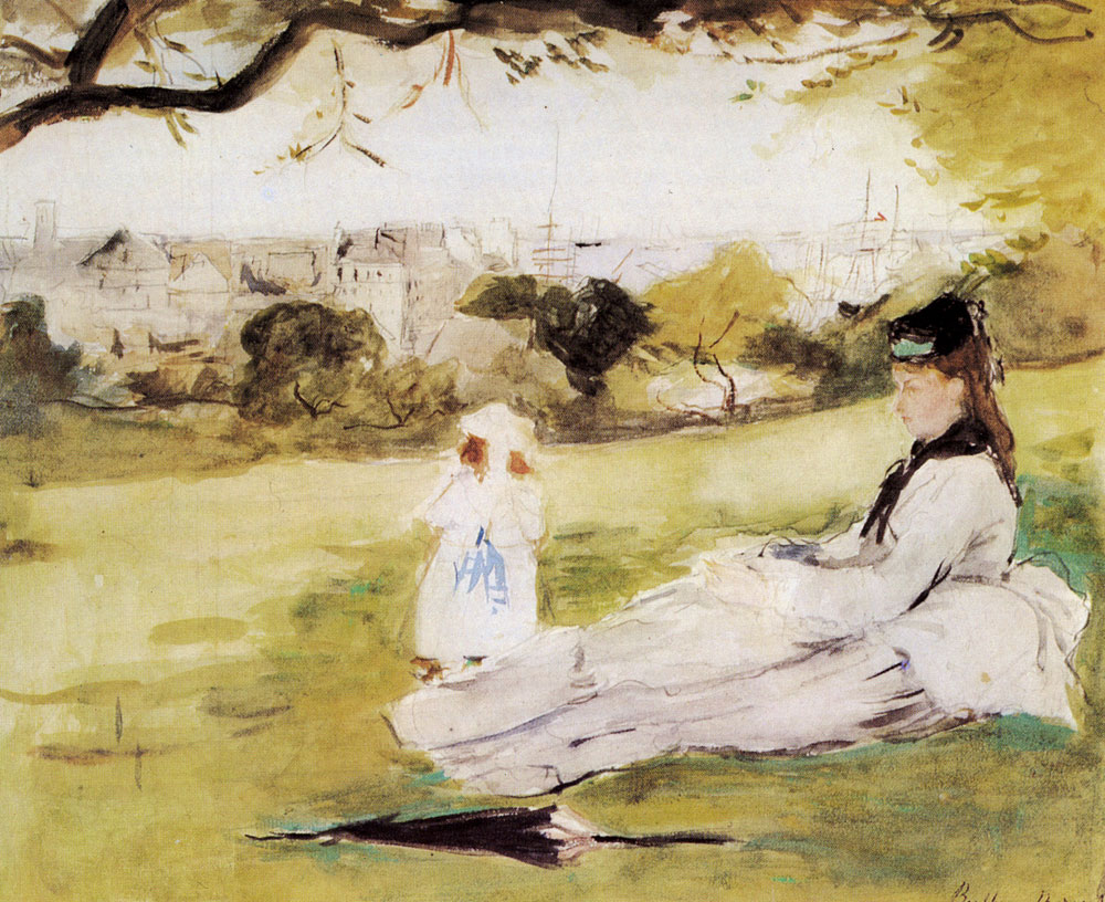 Berthe Morisot - Woman and Child Seated in a Field
