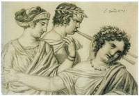 Jacques-Louis David Composition with Three Figures