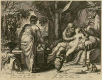 Jan Saenredam after Hendrick Goltzius Lot and His Daughters