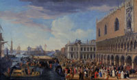 Luca Carlevarijs The Reception of the French Ambassador Joseph-Antoine Hennequin, Seigneur de Charmont, at the Doge's Palace