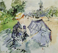 Berthe Morisot Lady with a Parasol Sitting in a Park