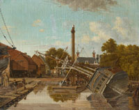 Pieter Godfried Bertichen - The Shipyard 'St Jago'on Bickers Eiland, Amsterdam