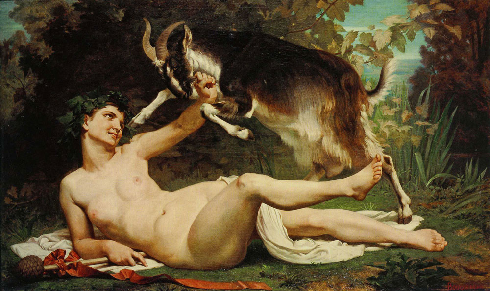 William-Adolphe Bouguereau - Bacchante Teasing a Goat (reduction)