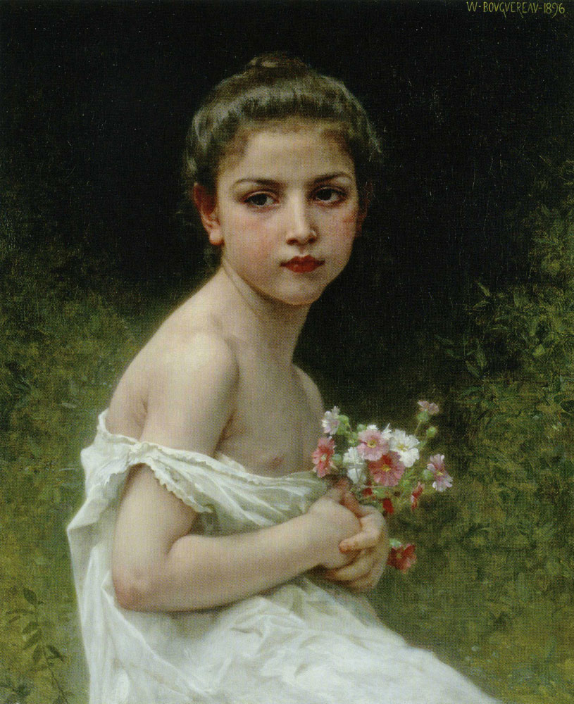 William-Adolphe Bouguereau - Little Girl with a Bouquet
