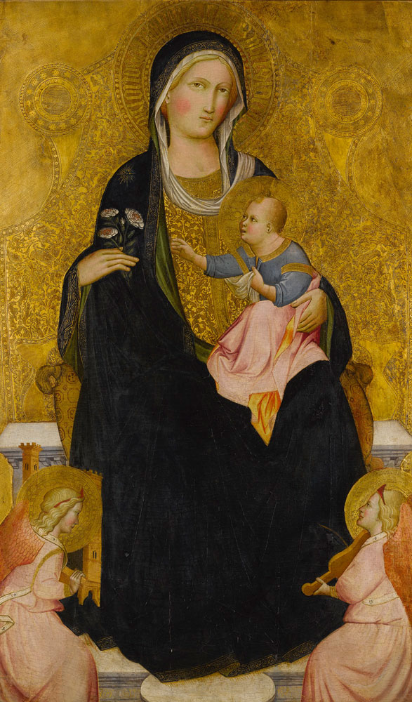 Agnolo Gaddi - Madonna and Child Enthroned with Music-making Angels
