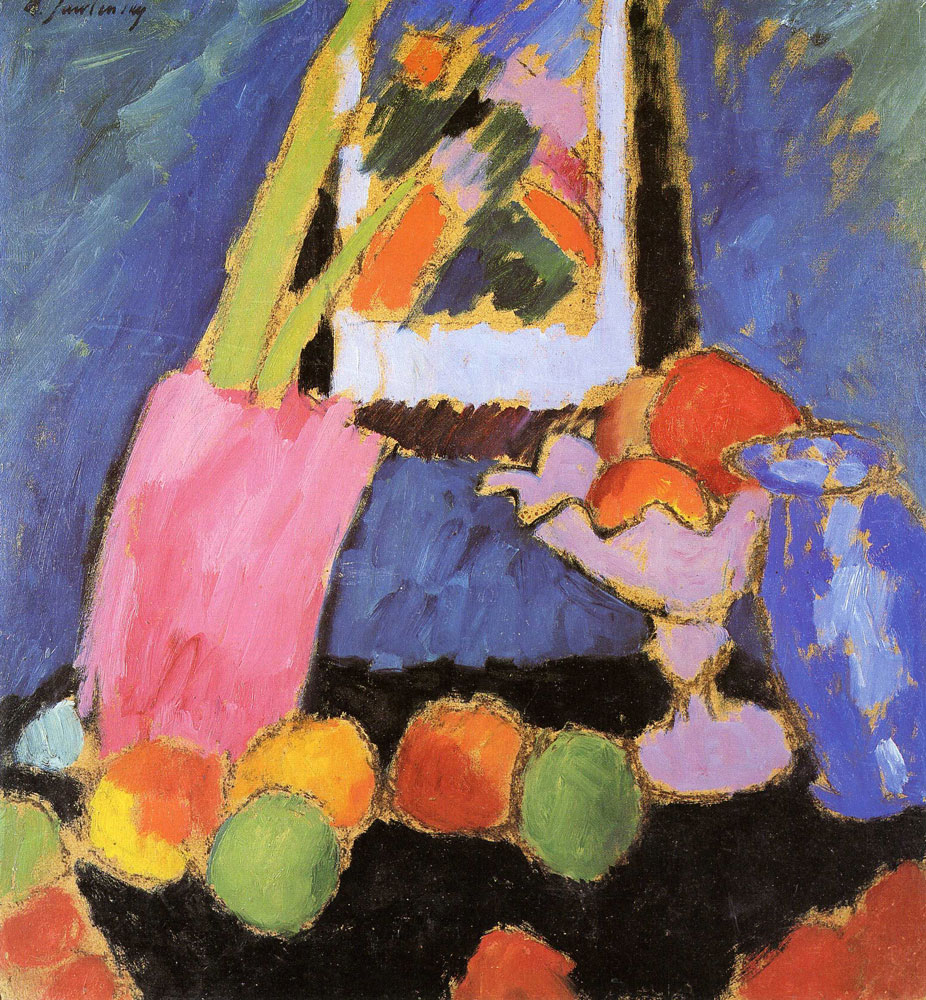 Alexej von Jawlensky - Still-life with apples and violet fruit-stand