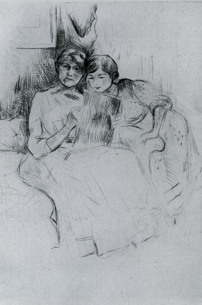 Berthe Morisot - Berthe Morisot Drawing with her Daughter