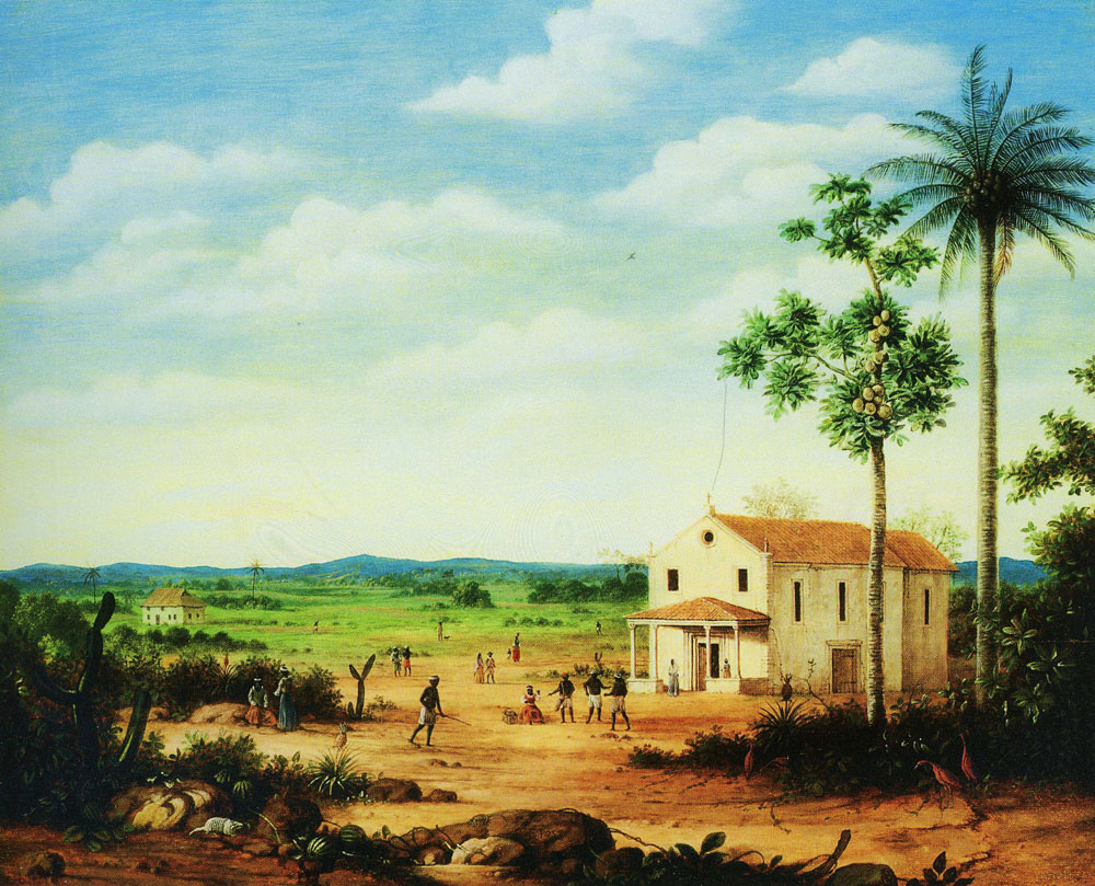 Formerly attributed to Frans Post - Chapel with Slaves