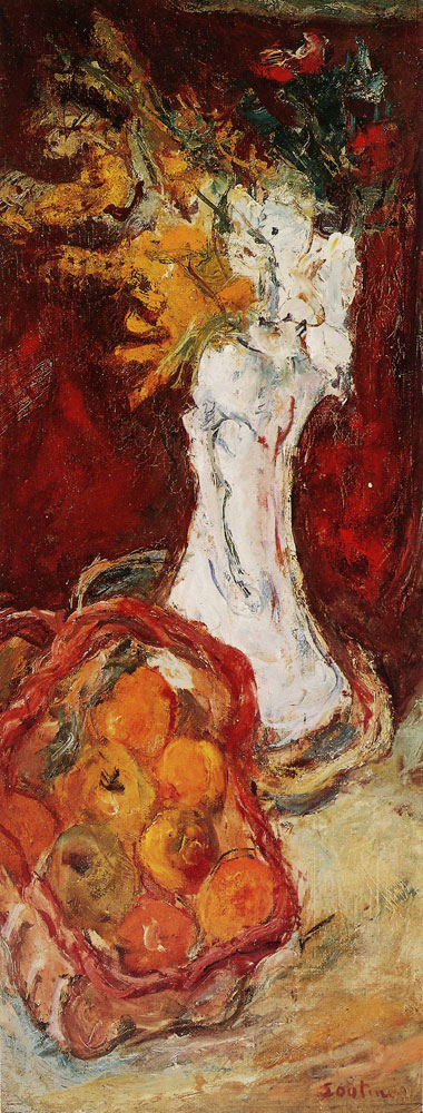 Chaim Soutine - Still Life with Bouquet and Basket of Fruit