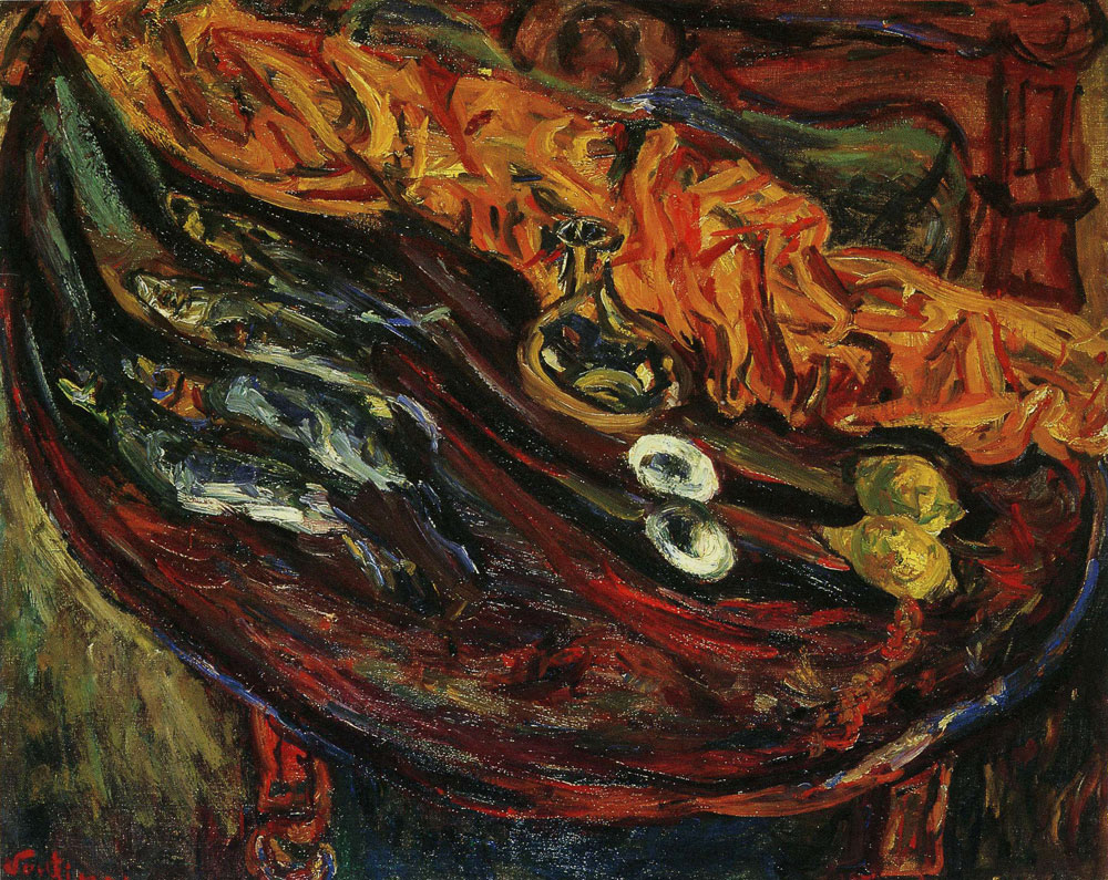 Chaim Soutine - Still Life with Fish, Eggs and Lemons