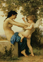 William-Adolphe Bouguereau Girl Defending herself against Cupid