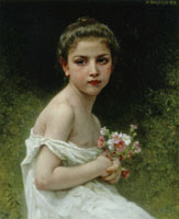 William-Adolphe Bouguereau Little Girl with a Bouquet