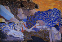 Edouard Vuillard Little Girls on a Blue and Orange Background