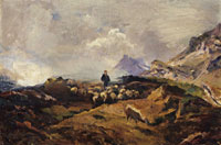 Franz Marc Alpine Landscape with Flock of Sheep