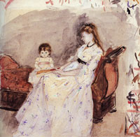 Berthe Morisot The Artist's Edma with her Daughter Jeanne