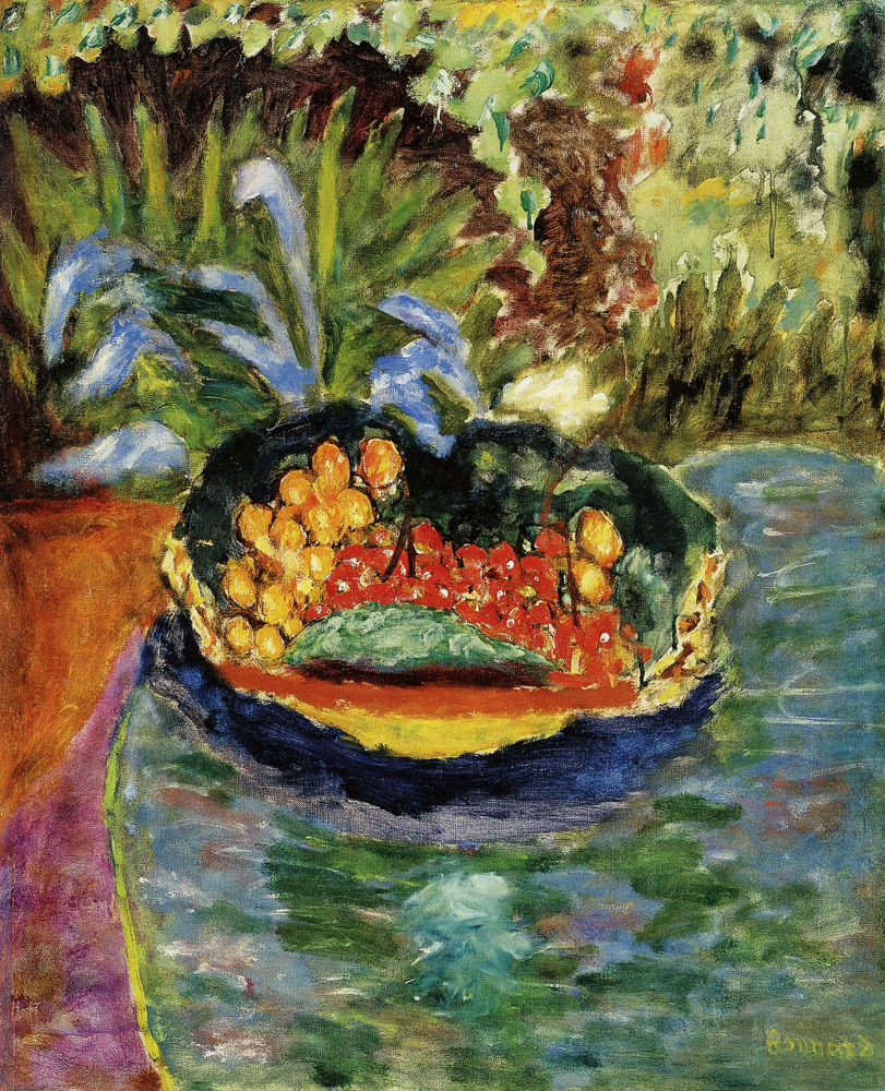 Pierre Bonnard - Basket of Fruit on a Table in the Garden at Le Cannet