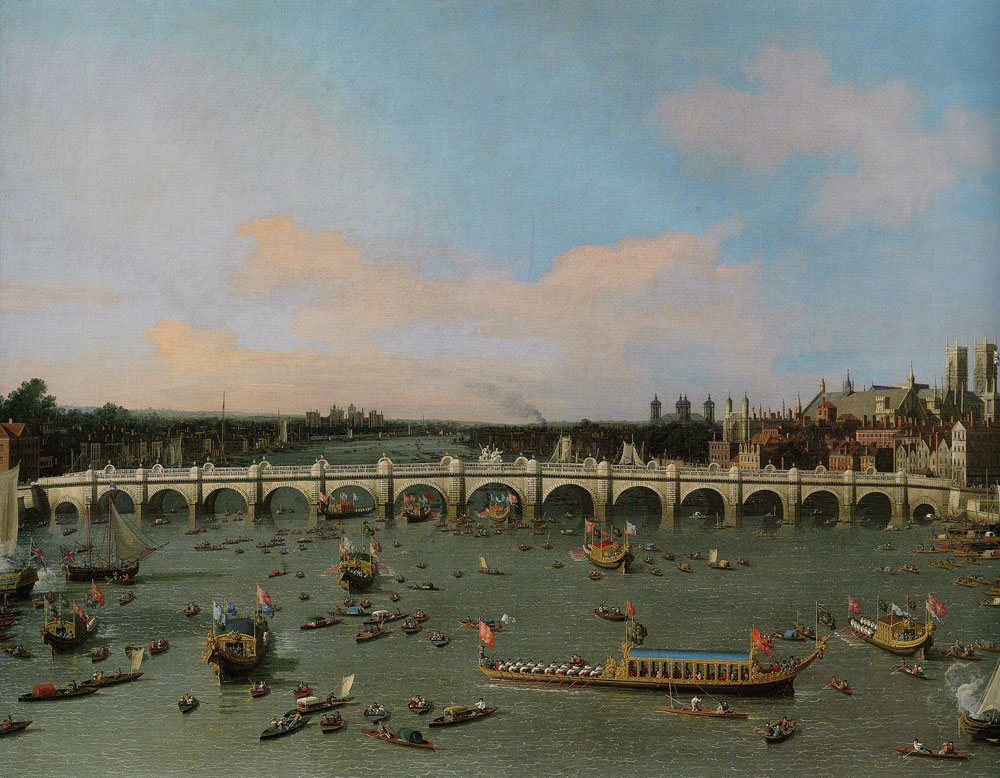 Canaletto - Westminster Bridge with the Lord Mayor's Procession on the Thames