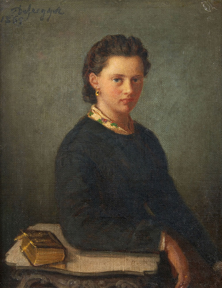 Franz von Defregger - Portrait of a Young Woman