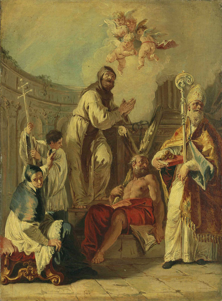 Francesco Fontebasso - Saint Leonard between Saint Lawrence Giustiniani, Saint Andrew and Saint Nicholas