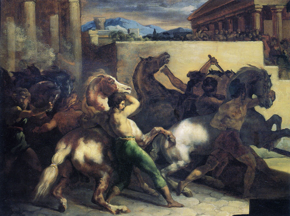 Théodore Géricault - Race of Wild Horses in Rome