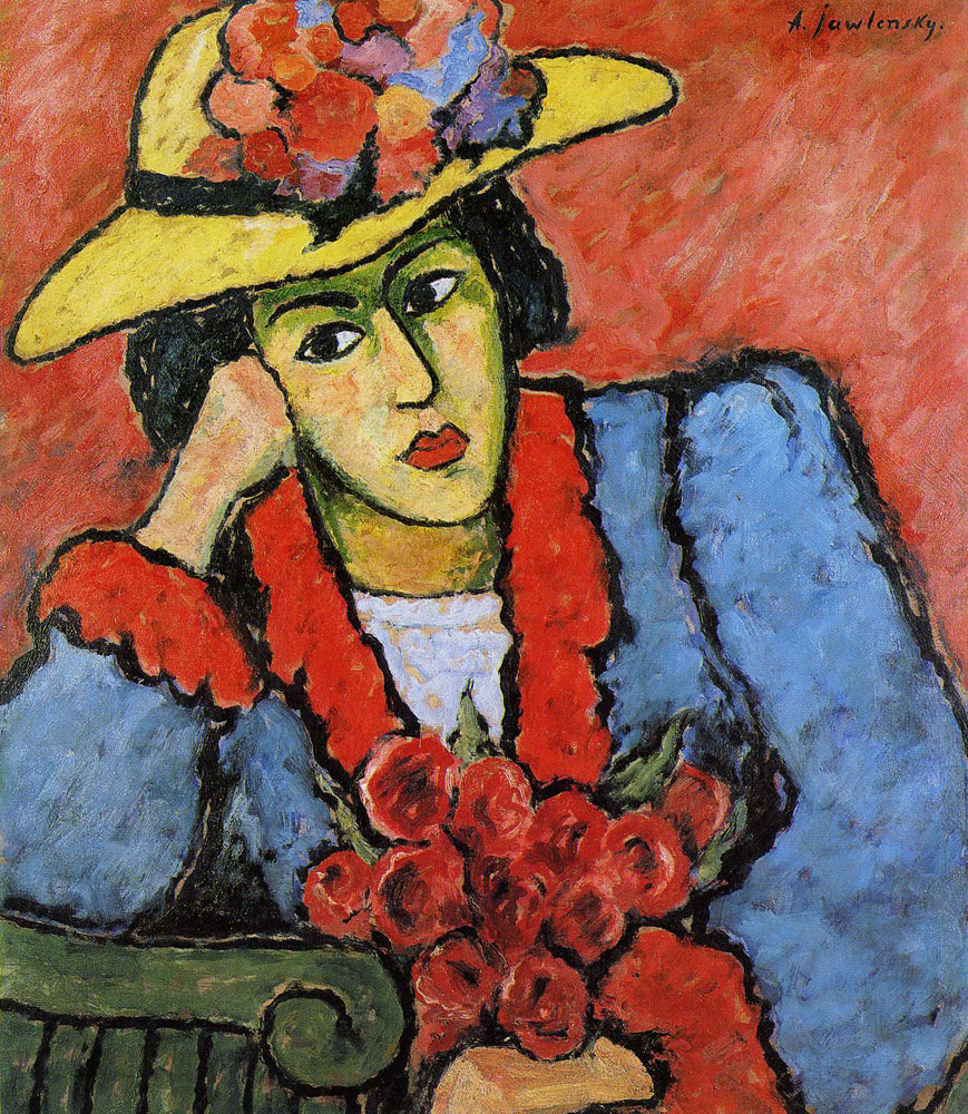 Alexej von Jawlensky - Lady in a yellow straw hat