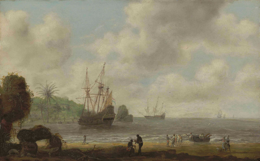 Gillis Peeters I - The Dutch man-of-war Amsterdam before the Brazilian coast