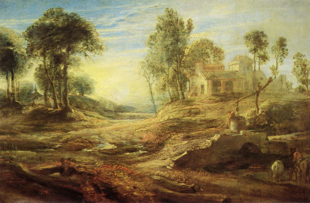 Peter Paul Rubens - Landscape with Watering Place: Effect of Sunrise