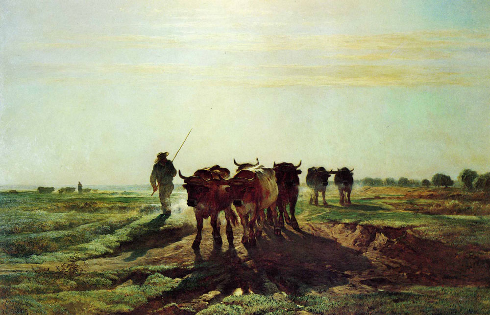 Constant Troyon - Cattle Going in Work, Impression of Morning