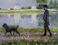 Gustave Caillebotte Richard Gallo and His Dog