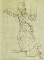 Jacques-Louis David Study for The Distribution of the Eagles: Sapper-Grenadier of the Guard