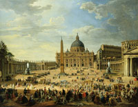 Giovanni Paolo Panini St. Peter's Square with the Departure of the Duc de Choiseul