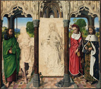 Attributed to Hugo van der Goes The Virgin and Child with Saints Thomas, John the Baptist, Jerome and Louis