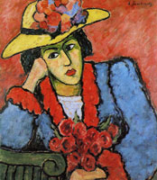 Alexej von Jawlensky Lady in a yellow straw hat