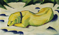 Franz Marc Dog Lying in the Snow