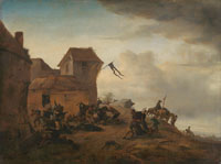 Philips Wouwerman Fighting Peasants near a Village