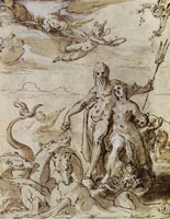 Bartholomeus Spranger Venus and Cupid in Neptune's Chariot
