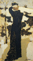 Edouard Vuillard Standing Woman in Black, Seen from Behind, Arranging Her Hair
