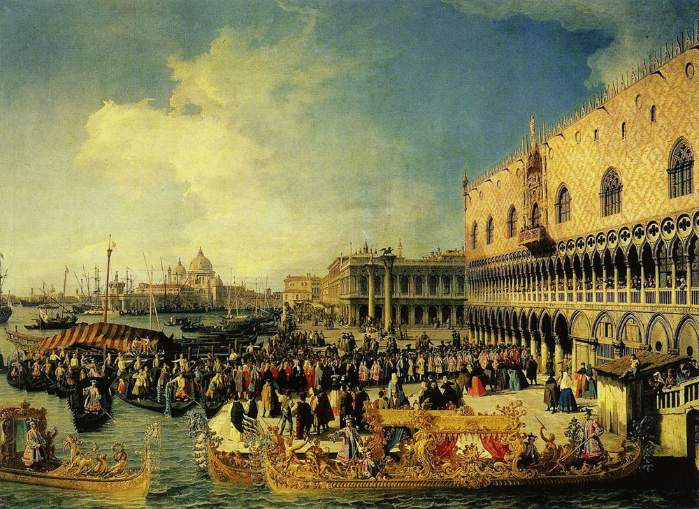 Canaletto - The Reception of the Imperial Ambassador Giuseppe Bolagnos at the Doge's Palace