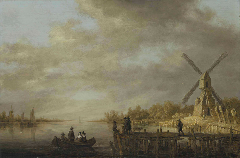 Aelbert Cuyp - River Landscape with Windmill